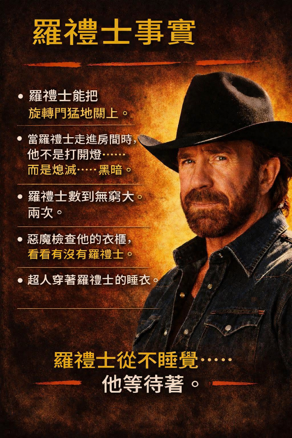 「羅禮士事實」 迷因金句。（翻攝自FB@USA Carry，中譯：余友梅）